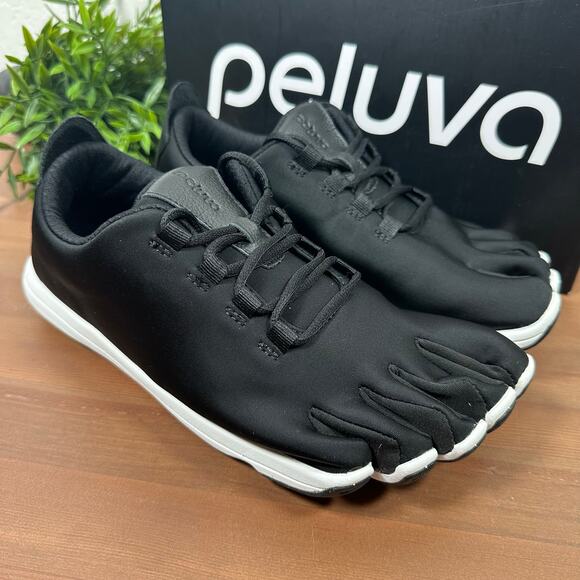 Peluva Men's Strand Lightweight Trainer Toe Barefoot Black Sneakers Size 9 - Picture 4 of 10